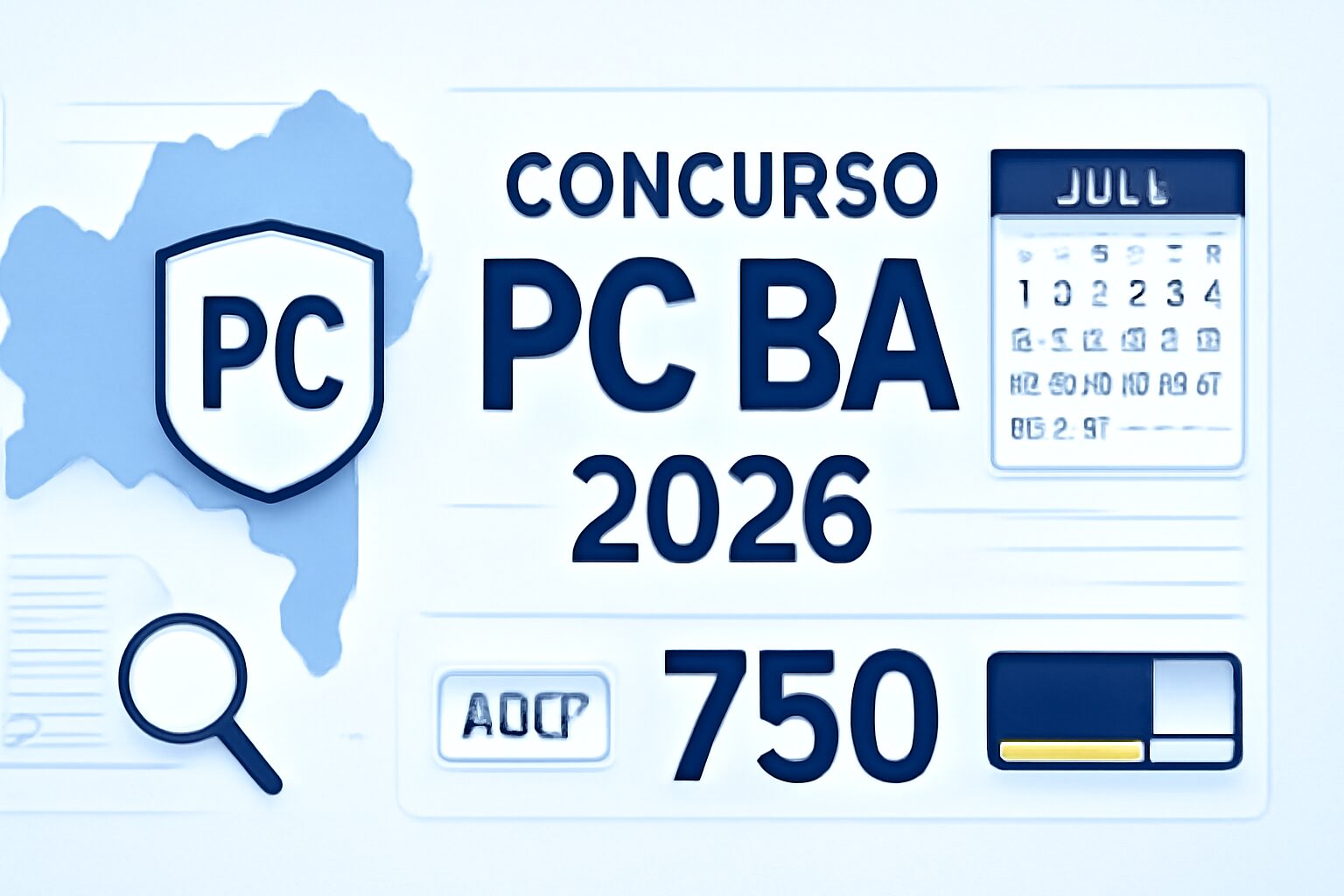 Concurso PC BA 2026: edital com 750 vagas previsto em julho